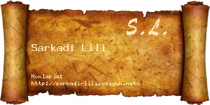 Sarkadi Lili névjegykártya